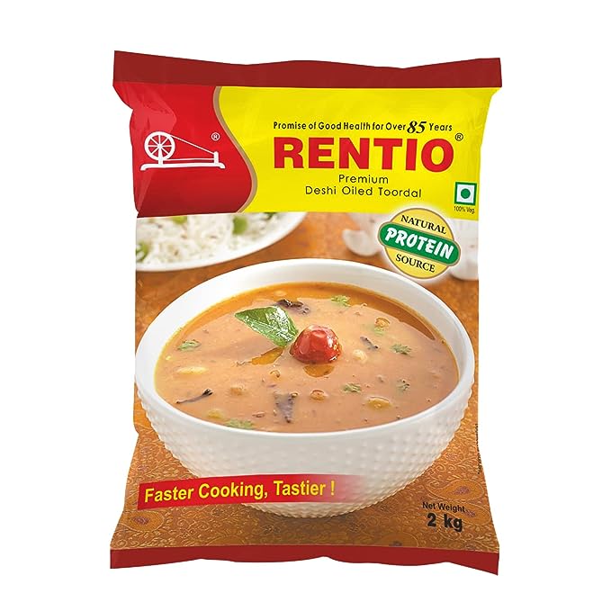 Rentio Premium Toor dal | Oiled Arhar dal 5 KG | Free from cholestrol | Tur dal | Oily Toor Dal