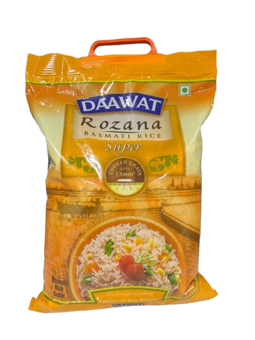 Daawat Rozana Super, Naturally Aged, Rich Aroma,Perfect Fit for Everyday Consumption Basmati Rice, 5 Kg