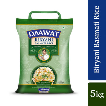 Daawat Biryani Basmati Rice| World’s Longest Rice Grain expands 24mm* | Tasty, Non-sticky & Rich Aroma |Naturally Aged|5 Kg