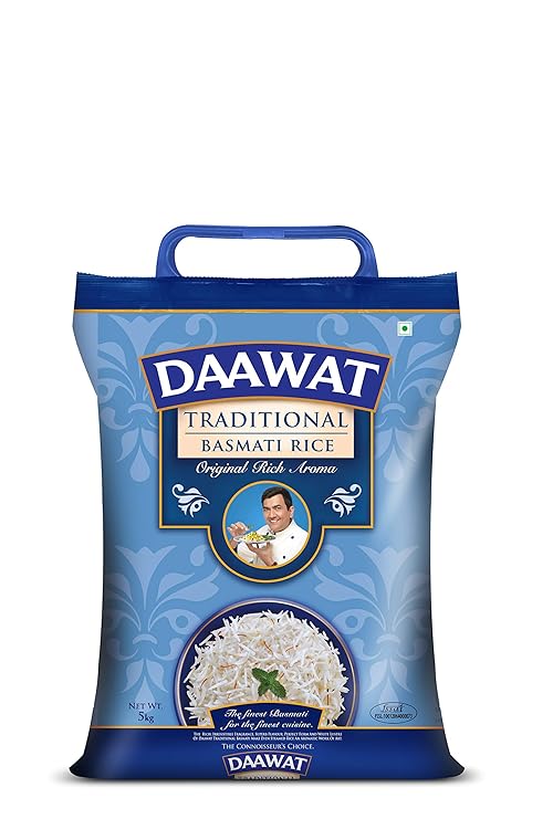 Daawat Traditional Basmati Rice 5Kg| Premuim Aromatic Rice| Aged upto 2 Years